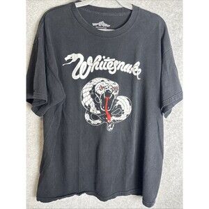 Whitesnake Band Music Rock Metal Graphic T Shirt Black & White Size Men's XL